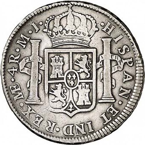 4 Reales Reverse Image minted in SPAIN in 1775MJ (1759-88  -  CARLOS III)  - The Coin Database