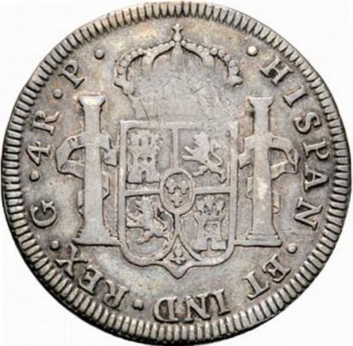 4 Reales Reverse Image minted in SPAIN in 1776P (1759-88  -  CARLOS III)  - The Coin Database