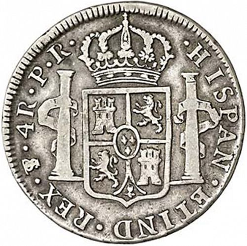 4 Reales Reverse Image minted in SPAIN in 1777PR (1759-88  -  CARLOS III)  - The Coin Database