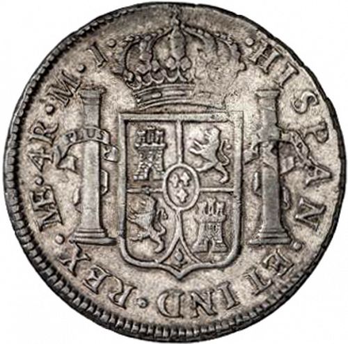 4 Reales Reverse Image minted in SPAIN in 1779MJ (1759-88  -  CARLOS III)  - The Coin Database
