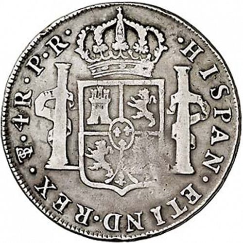 4 Reales Reverse Image minted in SPAIN in 1789PR (1759-88  -  CARLOS III)  - The Coin Database
