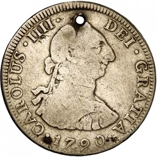 4 Reales Obverse Image minted in SPAIN in 1790FM (1788-08  -  CARLOS IV)  - The Coin Database