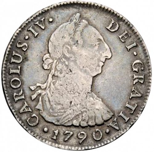 4 Reales Obverse Image minted in SPAIN in 1790IJ (1788-08  -  CARLOS IV)  - The Coin Database