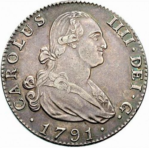 4 Reales Obverse Image minted in SPAIN in 1791MF (1788-08  -  CARLOS IV)  - The Coin Database