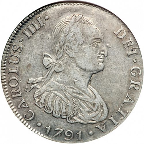 4 Reales Obverse Image minted in SPAIN in 1791PR (1788-08  -  CARLOS IV)  - The Coin Database