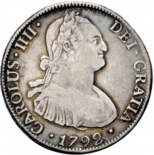 4 Reales Obverse Image minted in SPAIN in 1792DA (1788-08  -  CARLOS IV)  - The Coin Database