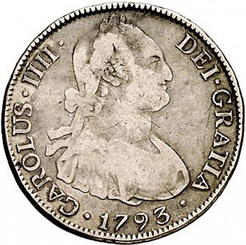 4 Reales Obverse Image minted in SPAIN in 1793DA (1788-08  -  CARLOS IV)  - The Coin Database