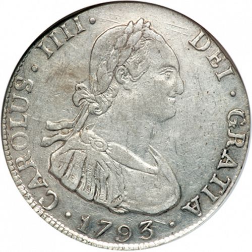 4 Reales Obverse Image minted in SPAIN in 1793PR (1788-08  -  CARLOS IV)  - The Coin Database