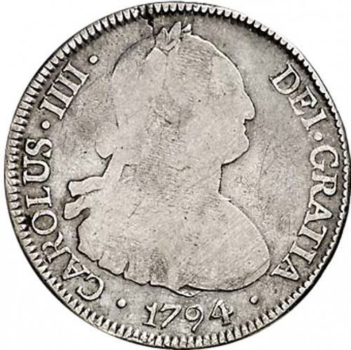 4 Reales Obverse Image minted in SPAIN in 1794DA (1788-08  -  CARLOS IV)  - The Coin Database