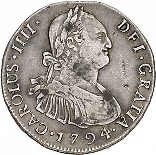 4 Reales Obverse Image minted in SPAIN in 1794M (1788-08  -  CARLOS IV)  - The Coin Database
