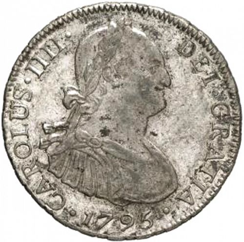4 Reales Obverse Image minted in SPAIN in 1795DA (1788-08  -  CARLOS IV)  - The Coin Database