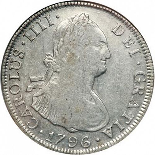 4 Reales Obverse Image minted in SPAIN in 1796PP (1788-08  -  CARLOS IV)  - The Coin Database