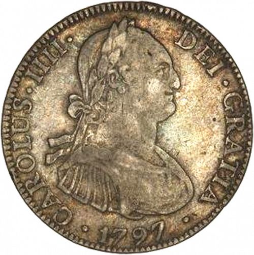 4 Reales Obverse Image minted in SPAIN in 1797FM (1788-08  -  CARLOS IV)  - The Coin Database