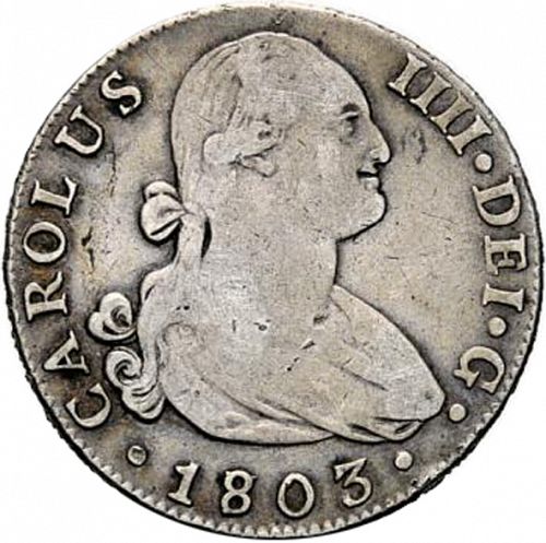 4 Reales Obverse Image minted in SPAIN in 1803CN (1788-08  -  CARLOS IV)  - The Coin Database