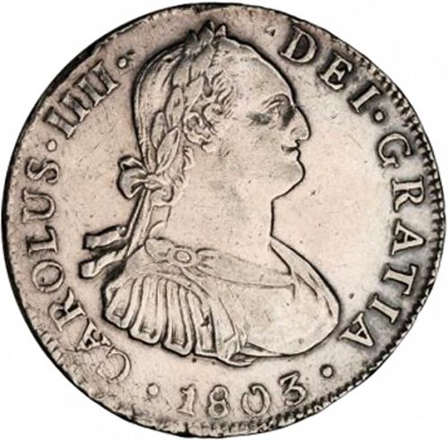 4 Reales Obverse Image minted in SPAIN in 1803FM (1788-08  -  CARLOS IV)  - The Coin Database