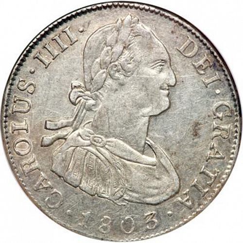4 Reales Obverse Image minted in SPAIN in 1803PJ (1788-08  -  CARLOS IV)  - The Coin Database
