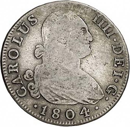 4 Reales Obverse Image minted in SPAIN in 1804FA (1788-08  -  CARLOS IV)  - The Coin Database