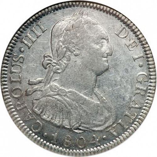 4 Reales Obverse Image minted in SPAIN in 1804PJ (1788-08  -  CARLOS IV)  - The Coin Database