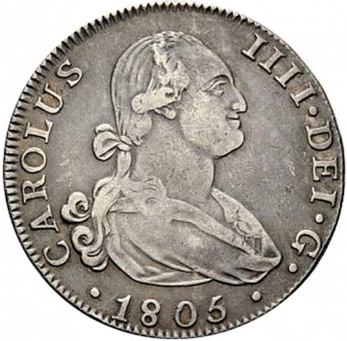 4 Reales Obverse Image minted in SPAIN in 1805FA (1788-08  -  CARLOS IV)  - The Coin Database
