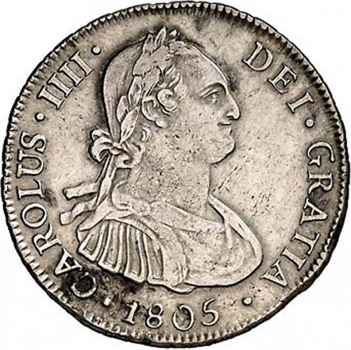 4 Reales Obverse Image minted in SPAIN in 1805FJ (1788-08  -  CARLOS IV)  - The Coin Database