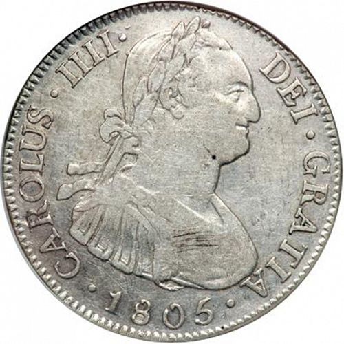 4 Reales Obverse Image minted in SPAIN in 1805PJ (1788-08  -  CARLOS IV)  - The Coin Database