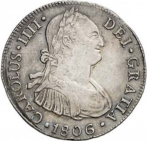 4 Reales Obverse Image minted in SPAIN in 1806JP (1788-08  -  CARLOS IV)  - The Coin Database