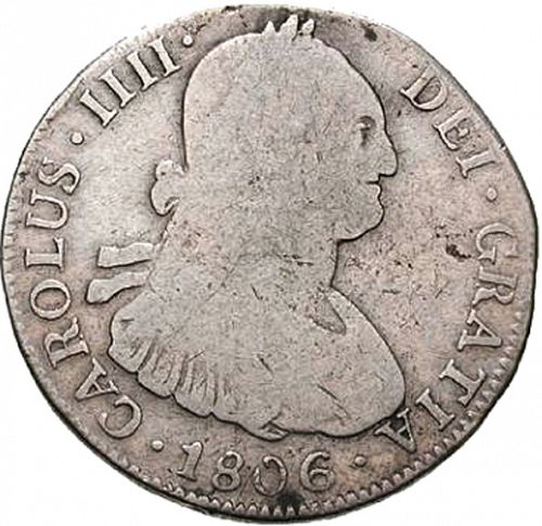 4 Reales Obverse Image minted in SPAIN in 1806PJ (1788-08  -  CARLOS IV)  - The Coin Database
