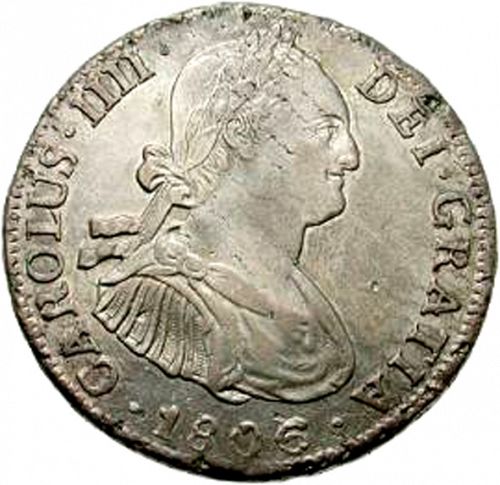 4 Reales Obverse Image minted in SPAIN in 1806TH (1788-08  -  CARLOS IV)  - The Coin Database