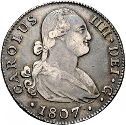 4 Reales Obverse Image minted in SPAIN in 1807CN (1788-08  -  CARLOS IV)  - The Coin Database