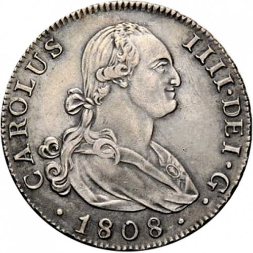 4 Reales Obverse Image minted in SPAIN in 1808FA (1788-08  -  CARLOS IV)  - The Coin Database
