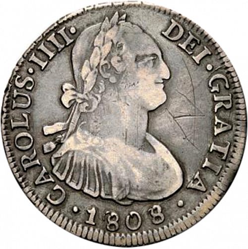 4 Reales Obverse Image minted in SPAIN in 1808FJ (1788-08  -  CARLOS IV)  - The Coin Database