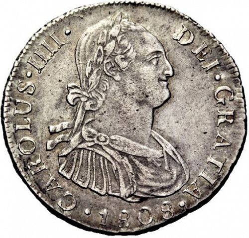 4 Reales Obverse Image minted in SPAIN in 1808JP (1788-08  -  CARLOS IV)  - The Coin Database