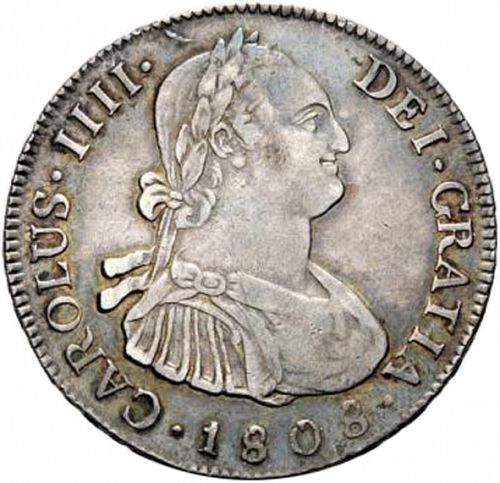 4 Reales Obverse Image minted in SPAIN in 1808PJ (1788-08  -  CARLOS IV)  - The Coin Database