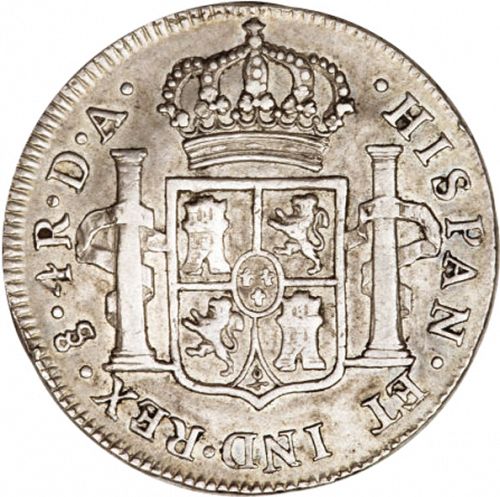 4 Reales Reverse Image minted in SPAIN in 1791DA (1788-08  -  CARLOS IV)  - The Coin Database