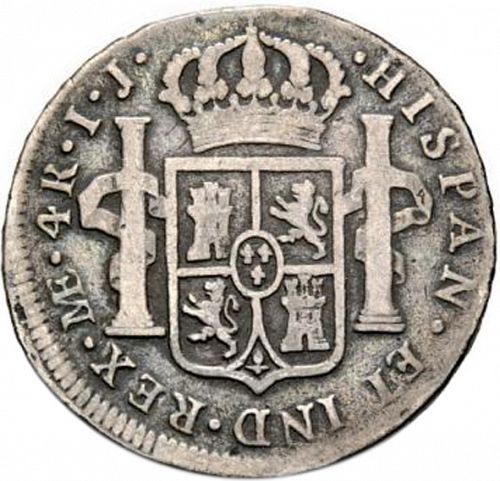 4 Reales Reverse Image minted in SPAIN in 1791IJ (1788-08  -  CARLOS IV)  - The Coin Database