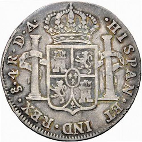 4 Reales Reverse Image minted in SPAIN in 1792DA (1788-08  -  CARLOS IV)  - The Coin Database
