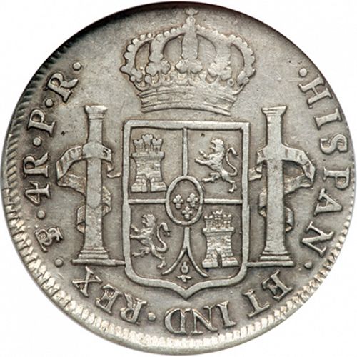 4 Reales Reverse Image minted in SPAIN in 1792PR (1788-08  -  CARLOS IV)  - The Coin Database