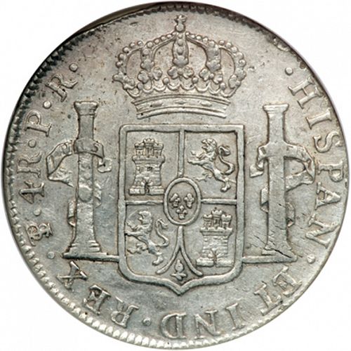 4 Reales Reverse Image minted in SPAIN in 1793PR (1788-08  -  CARLOS IV)  - The Coin Database