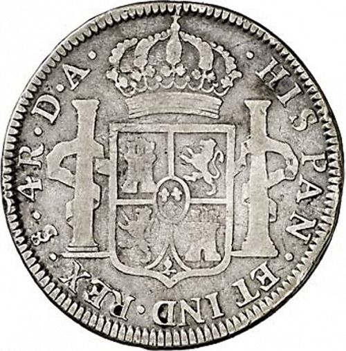 4 Reales Reverse Image minted in SPAIN in 1794DA (1788-08  -  CARLOS IV)  - The Coin Database