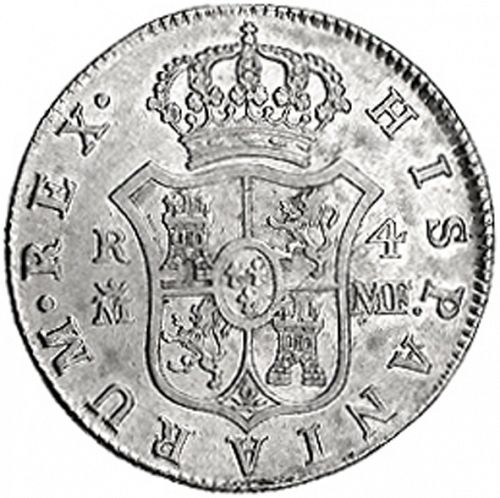 4 Reales Reverse Image minted in SPAIN in 1795MF (1788-08  -  CARLOS IV)  - The Coin Database
