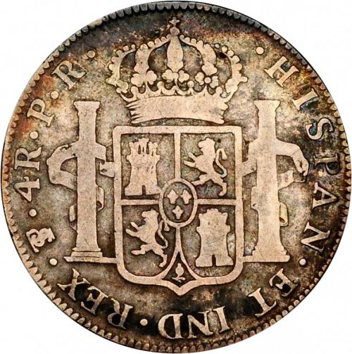 4 Reales Reverse Image minted in SPAIN in 1795PR (1788-08  -  CARLOS IV)  - The Coin Database