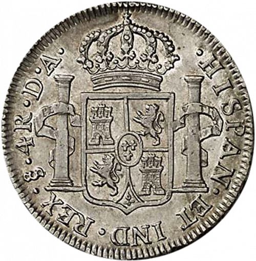 4 Reales Reverse Image minted in SPAIN in 1799DA (1788-08  -  CARLOS IV)  - The Coin Database