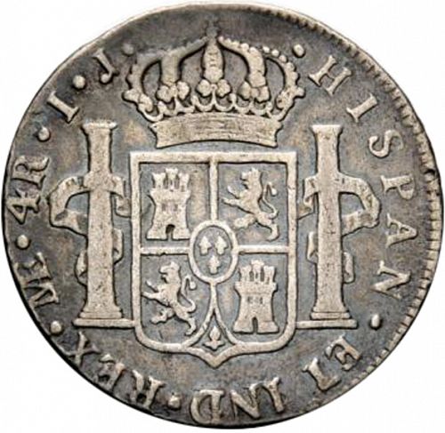4 Reales Reverse Image minted in SPAIN in 1801IJ (1788-08  -  CARLOS IV)  - The Coin Database