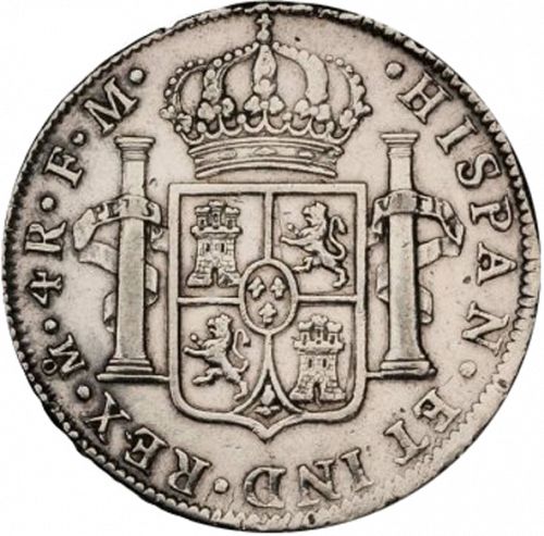 4 Reales Reverse Image minted in SPAIN in 1803FM (1788-08  -  CARLOS IV)  - The Coin Database
