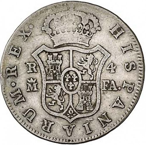 4 Reales Reverse Image minted in SPAIN in 1804FA (1788-08  -  CARLOS IV)  - The Coin Database