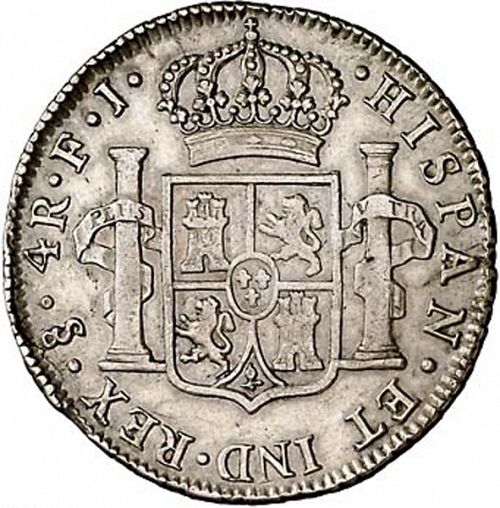 4 Reales Reverse Image minted in SPAIN in 1805FJ (1788-08  -  CARLOS IV)  - The Coin Database