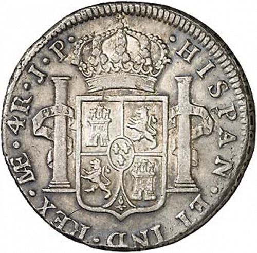 4 Reales Reverse Image minted in SPAIN in 1806JP (1788-08  -  CARLOS IV)  - The Coin Database