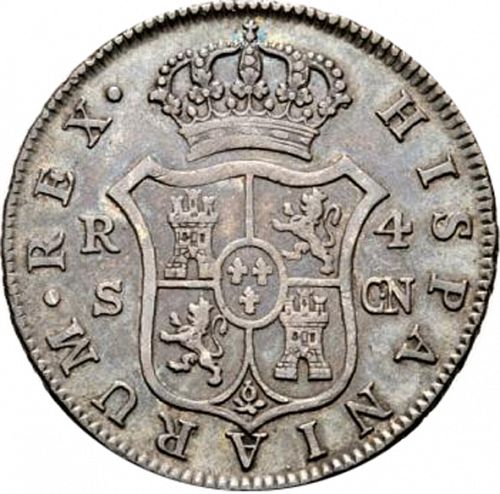 4 Reales Reverse Image minted in SPAIN in 1807CN (1788-08  -  CARLOS IV)  - The Coin Database