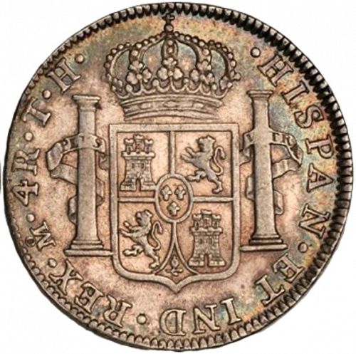 4 Reales Reverse Image minted in SPAIN in 1807TH (1788-08  -  CARLOS IV)  - The Coin Database