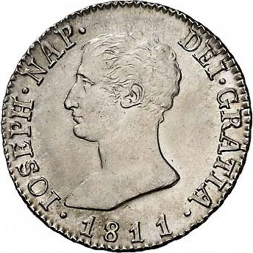 4 Reales Obverse Image minted in SPAIN in 1811AI (1808-13  -  JOSE NAPOLEON)  - The Coin Database